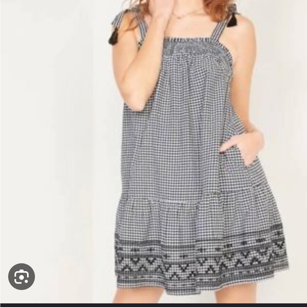 Gingham tie strap dress